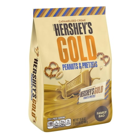 Hershey's Gold Snack Size Peanuts & Pretzels Candy, 16.45 Oz.