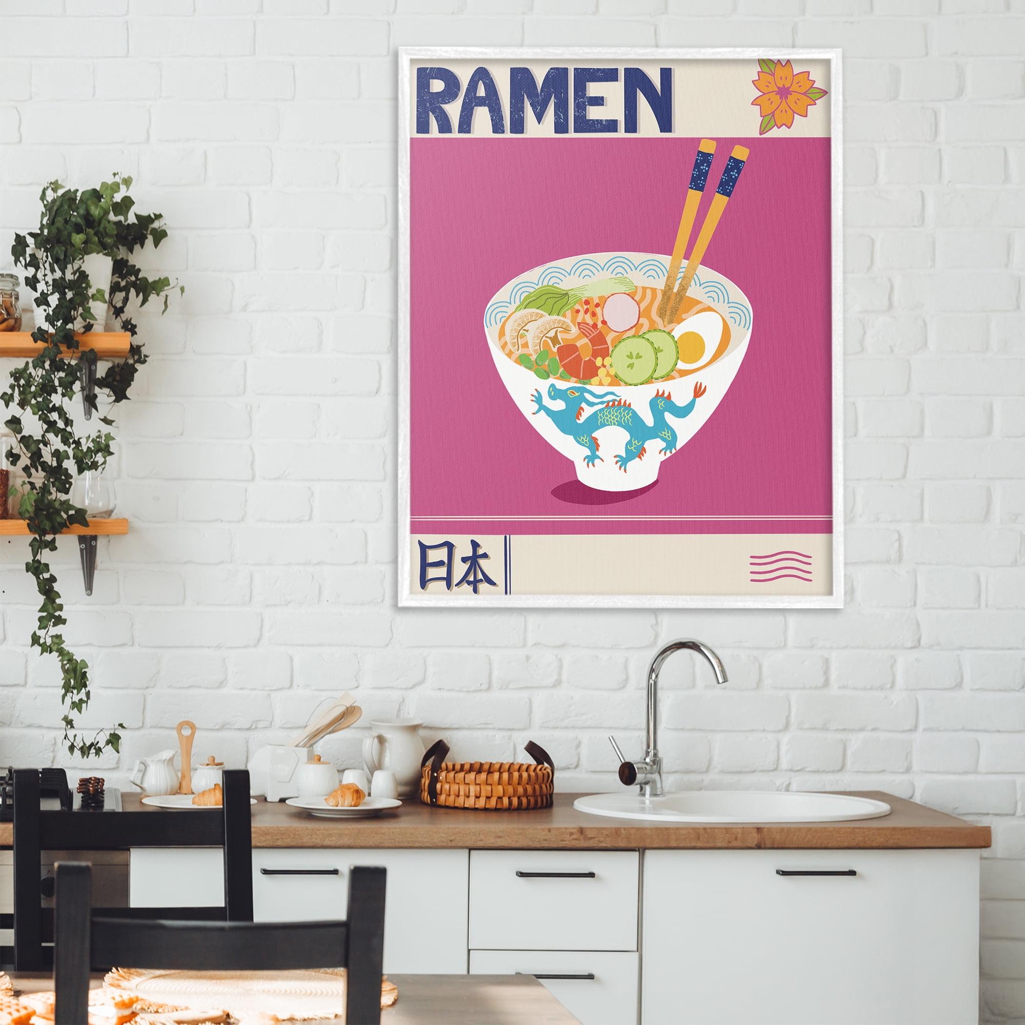 Stupell Industries Enchanted Japanese Ramen White Framed Giclee Art, design by Jo Reid