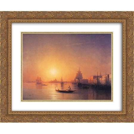 Ivan Aivazovsky 2x Matted 24x20 Gold Ornate Framed Art Print 'Venice'