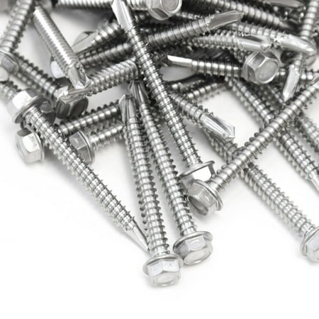 

160 Hex Head Self Drilling Screw Set Sheet Metal #12 x 2 305 Stainless Steel