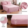 thumbnail image 3 of 7 Pieces Pink Queen Comforter Set for Women, Pintuck Bed in A Bag Queen, Pinch Pleat Bed Set, Soft Microfiber All Season Bedding Set with Sheets, Pillowcases & Shams, 3 of 6