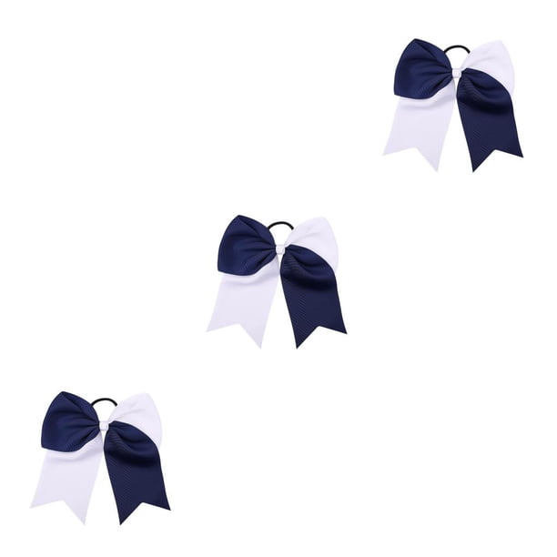 Sonducket Banda para el cabello grande Nudo de lazo Elástico Adornos a juego de color Coleta Titular Cabellos Cuerda Scrunchies Accesorios Azul Type1 NO1