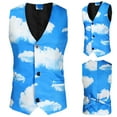 thumbnail image 6 of IROINNID Men's V-Neck Sleeveless Graphic Prints Leisure Trend Personality Suit Vest, 6 of 9