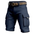 thumbnail image 5 of YANGXINX Men's Casual Cargo Shorts Summer Solid Stretchy Elastic Waist Work Short Pants Multi Pockets Lightweight Relaxed Fit Runnnig Shorts, 5 of 5