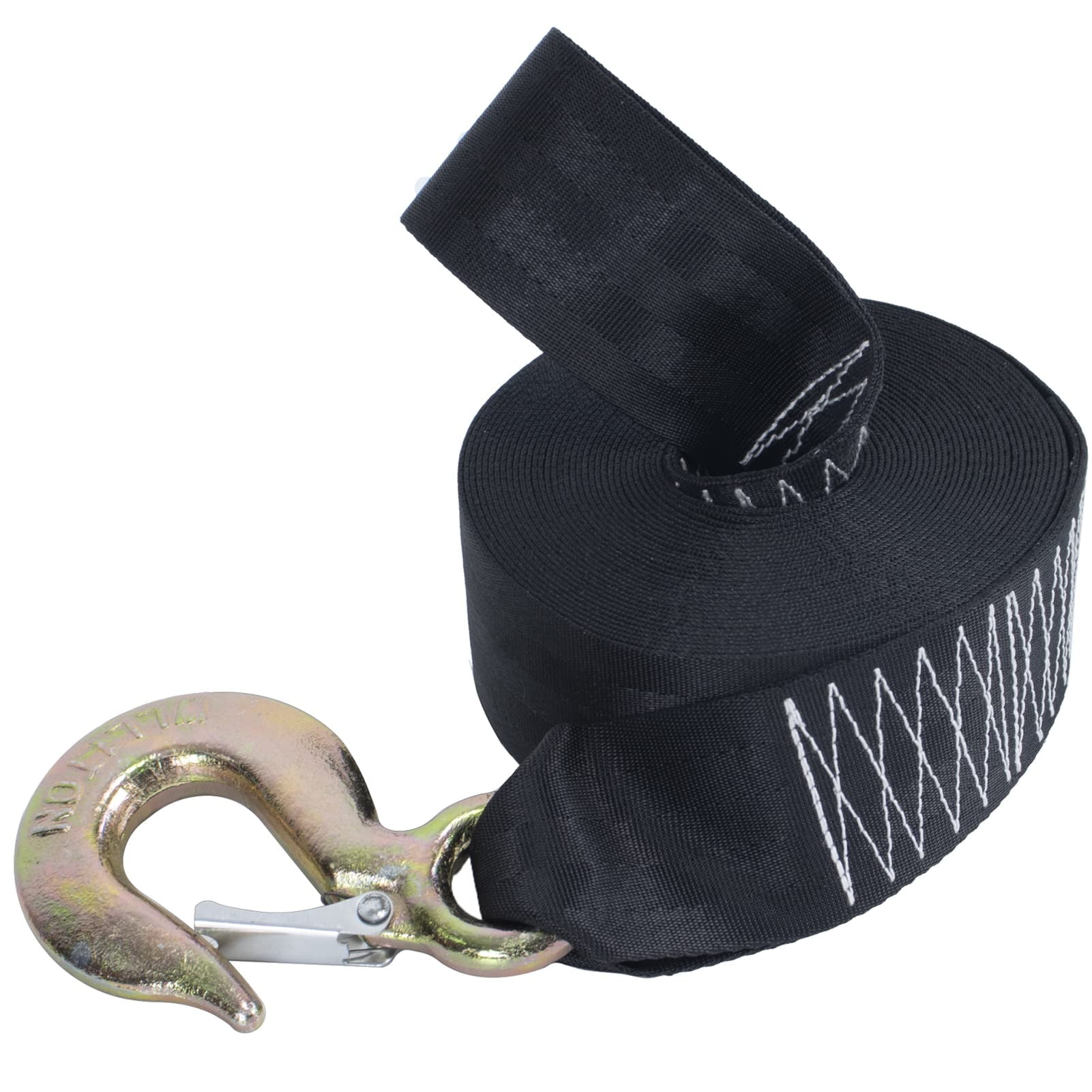 Trailer Winch Strap 2" x 20' with Safety Snap Hook 6600 lbs for Towing Vehicles, Boats and Jet Ski