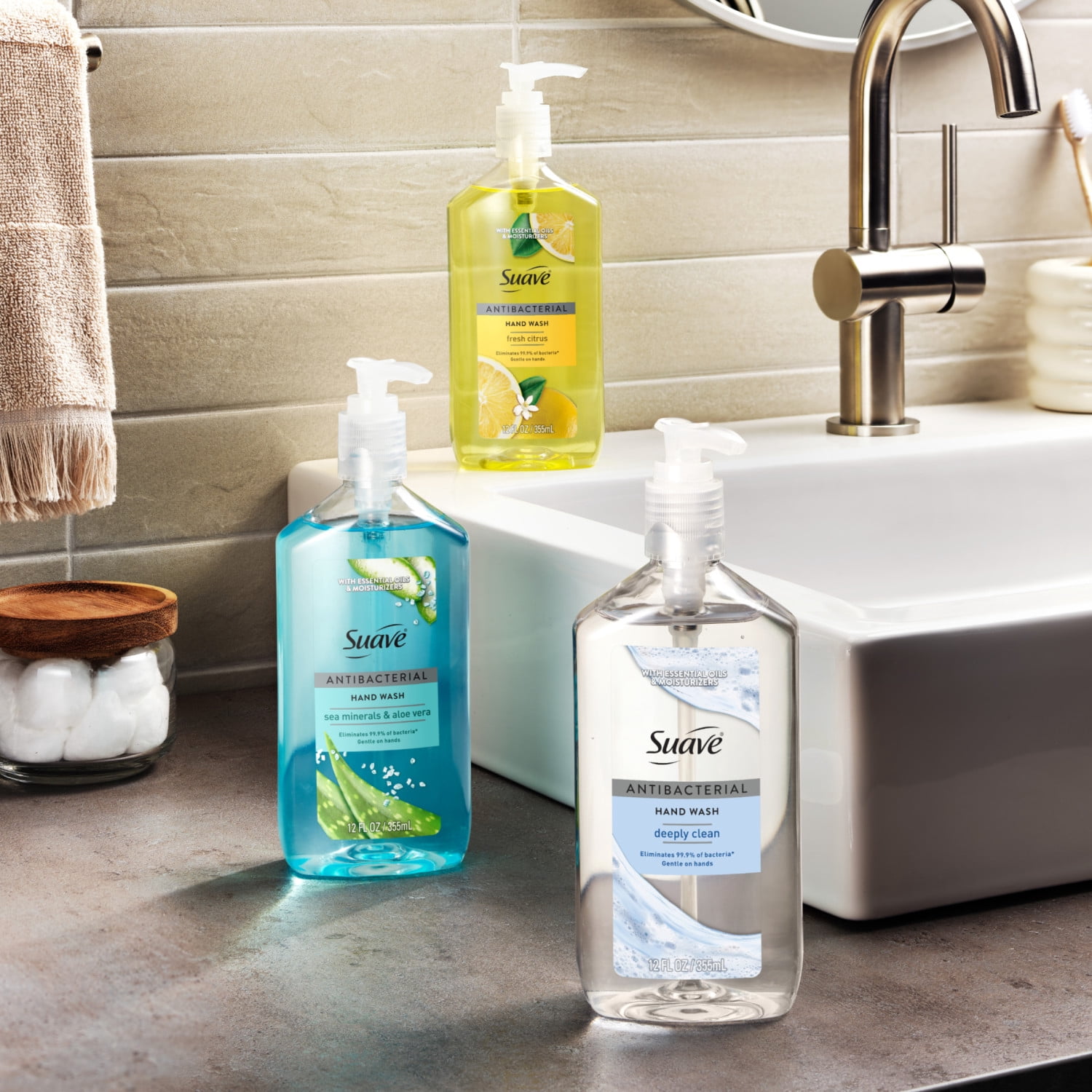 Suave Antibacterial Hand Wash Soap, Fresh Citrus, Kills 99.9% of Bacteria, 12 FL OZ Pump