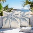 thumbnail image 2 of Outdoor Waterproof Pillow Covers Pack of 2, Summer Palm Tree Beach Coastal Vintage Wood Grain Decorative Throw Pillowcases Cushion Covers for Garden Patio Tent Sofa Couch, 24x24 inch, 2 of 8