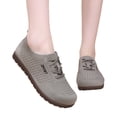 thumbnail image 5 of Breathable Mesh Low Top Casual Shoes For Women, Lightweight Soft Flat Sole, Sport Decor Daily Walking Footwear Gray 40, 5 of 6