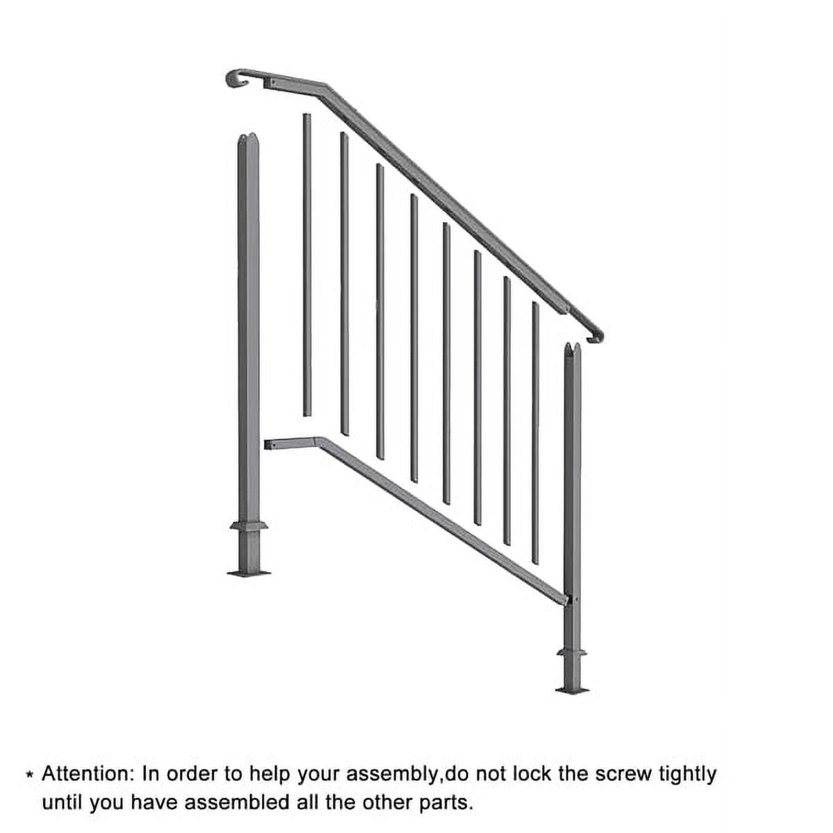 Matte Black Outdoor 3 Level Iron Handrail, Suitable for Gardens, Residential Buildings, Commercial Office Buildings, Hotels