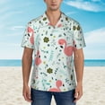 thumbnail image 2 of Xecao Cute Flamingo print Hawaiian shirt - a stylish short-sleeve button-down for men, perfect for casual beach and tropical outings., 2 of 9