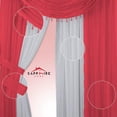 thumbnail image 2 of Sapphire Home Complete Window Sheer Curtain Panel Set with 4 Attached Panels 55x63 Each and 2 Valances with Beads and 2 Tiebacks - Easy Installation- Multicolor 63" Red/White, 2 of 7