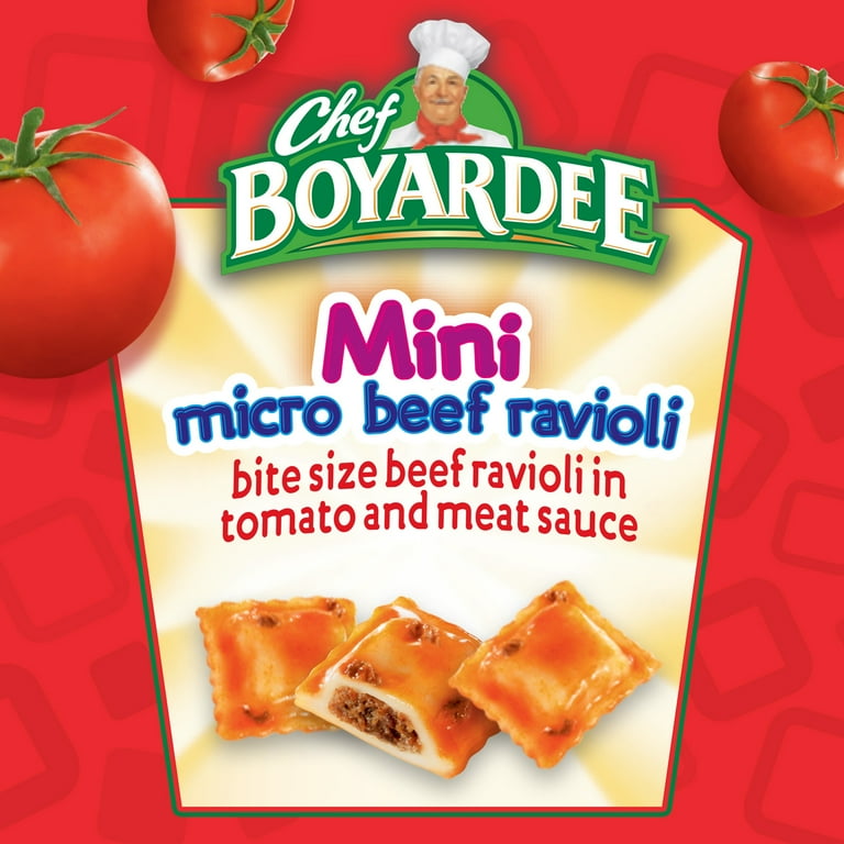 12 pack) Chef Boyardee Mini Micro Beef Ravioli in Tomato and Meat