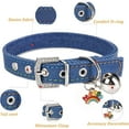 thumbnail image 4 of Newborn Denim Dog Collar Adjustable Bling Diamond Puppy Cat Fancy Rhinestone Necklace,Blue,XS Size, 4 of 10