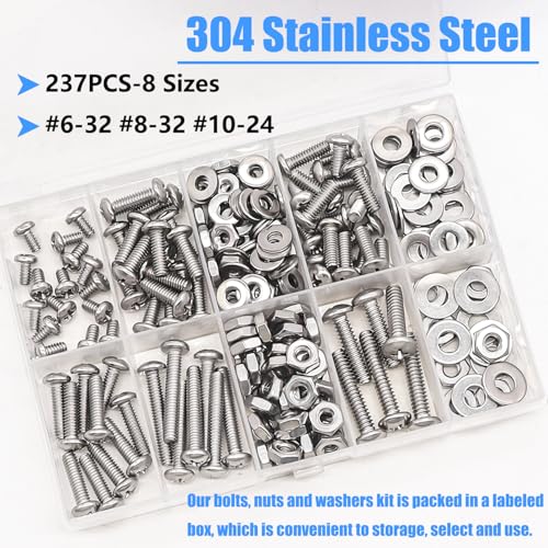 Socket Head Cap Screws Allen Bolts Assortment Stainless 4-40 6-32 8-32 10-24 NT