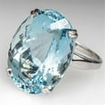 thumbnail image 4 of Vintage Fashion Women 925 Silver Large Oval Cut Aquamarine Gemstone Ring Engagement Wedding Jewelry Goose Egg Diamond Sea Blue Topaz Ring, 4 of 5
