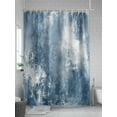 thumbnail image 5 of Abstract Graffiti Shower Curtain, Vintage Navy Blue Oil Painting Style Waterproof Shower Curtain Set with 12 Hooks Lightweight Washable Fabric Shower Curtains for Bathroom 48x72 Inches, 5 of 6