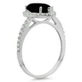 thumbnail image 4 of 2.38 ct Pear Cut Natural Onyx with Simulated Diamond Halo Accents 14K White Gold Womens Engagement Ring, 4 of 6