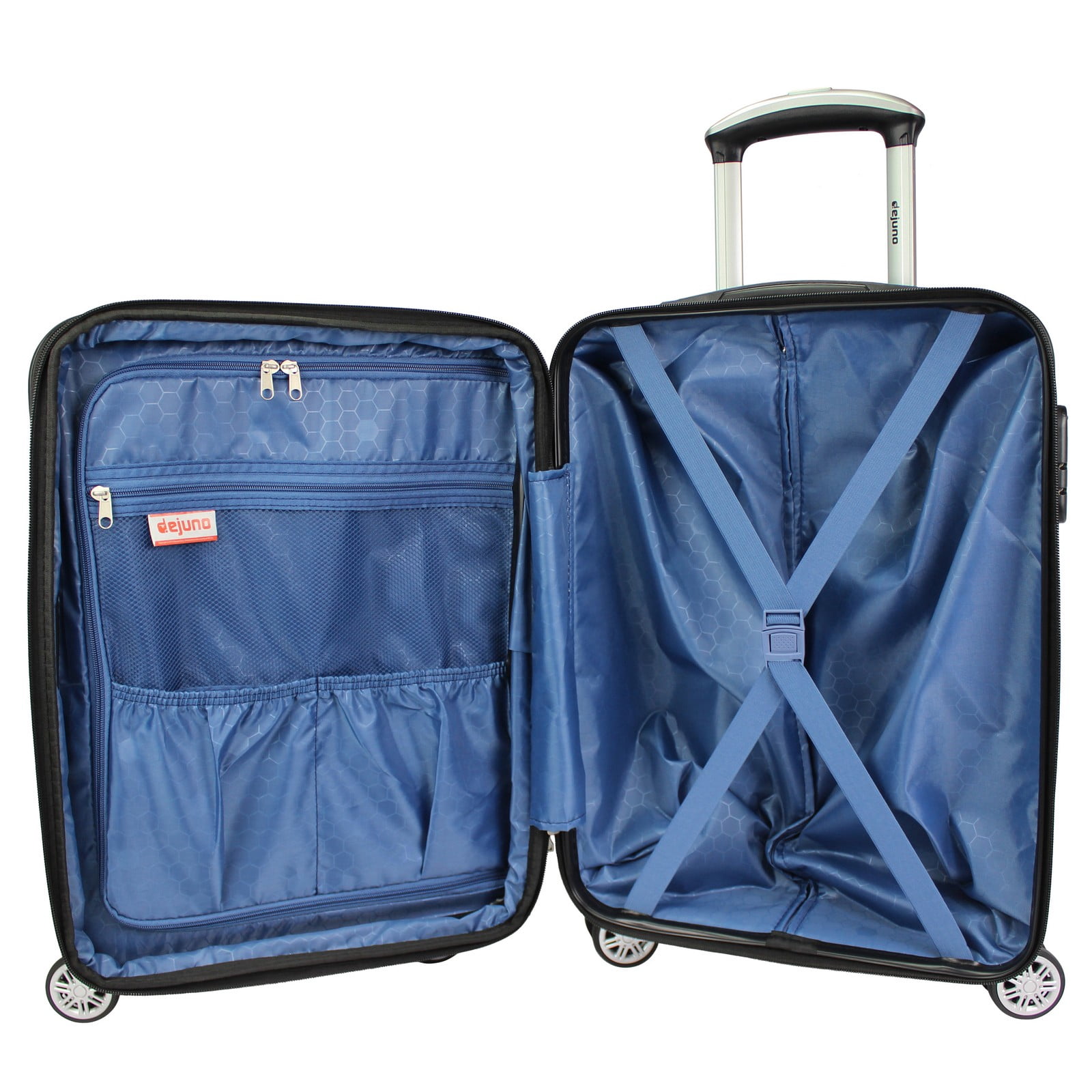 Dejuno Compact Hardside 20-Inch Carry-on Luggage with Laptop Pocket - Silver