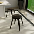 thumbnail image 4 of LeisureMod Dining Stool Upholstered in Leather with Poplar Frame in Stained Finish and 360 Degree Swivel for Modern Home and Kitchen Pelya Collection in Brown, 4 of 8
