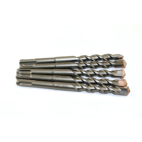 TMAX 5 pc SDS Plus Rotary Hammer Drill Bit Set (1/2 x 4 x 6 Inch) Carbide Tipped for Drilling Through Concrete, Cement, Stone, Brick, Ceramic Pots