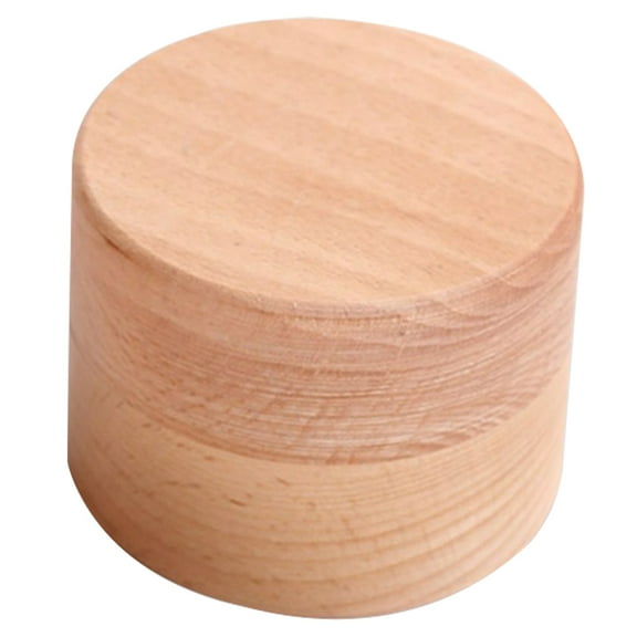 LITINKIMI 1Pack Beige Wood Ring Box for Wedding Rings and Stud Earrings Sleek and Stylish