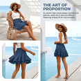 thumbnail image 2 of NICELF Flowy Shorts for Women Boho Ruffle Tiered Womens Skorts Summer Casual High Waist Mini Skirt Double-Layer Floral Skort, 2 of 7