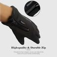 thumbnail image 4 of Guantes de esquí táctiles negros XXL, impermeables y reflectantes con cremallera, ideales para ciclismo y clima frío., 4 of 6