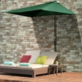 thumbnail image 2 of Outsunny 8ft Half Umbrella Outdoor Balcony Parasol w/ 5 Ribs Green, 2 of 10