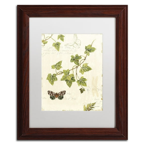 Trademark Fine Art "Ivies and Ferns II" Canvas Art by Lisa Audit, White Matte, Wood Frame