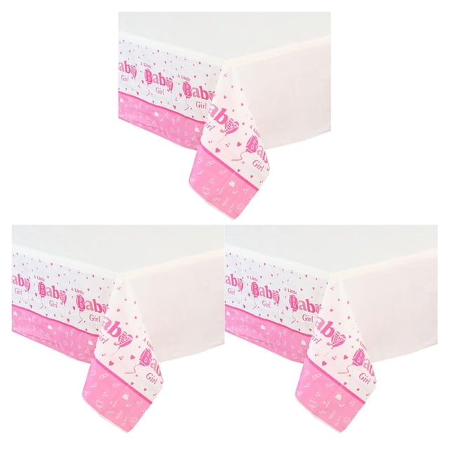 Bearachild Mantel de una sola vez, creativo, práctico, exquisito, desechable, decoración de fiesta, cómodo Protector de , rosa para niñas Chicas rosadas 137*274cm 3Conjunto