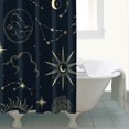 thumbnail image 5 of Goth Bathroom Shower Curtain, Celestial Moon and Sun Print, Cosmic Starry Night Gothic Aesthetic Fabric, Witchy Astrology Vibe, Waterproof Curtain 72x84 with Hooks, 5 of 5