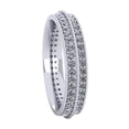 thumbnail image 3 of 2Ct Round Cut Natural Diamond 2Row Milgrain Anniversary Wedding Eternity Band Ring 10k Gold New IJ I1, 3 of 3