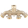 thumbnail image 1 of Adaptador de manguera de jardín con válvula de bola divisora de latón G3/4 de 4 vías, conector de válvula de grifo de agua, 1 of 14