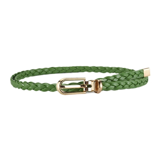 Cinturón fino para mujer, cinturón informal para la cintura, ideal para jeans, suéteres, cumpleaños y uso diario en primavera. Verde
