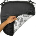 thumbnail image 6 of Skull Chair Seating Cushion, Abstract Floral Skulls Daisies Hearts Circles Illustration Vintage Style Print, Soft Seat Pads for Office with Anti-slip Backing, 16"x16", White and Black, by Ambesonne, 6 of 6