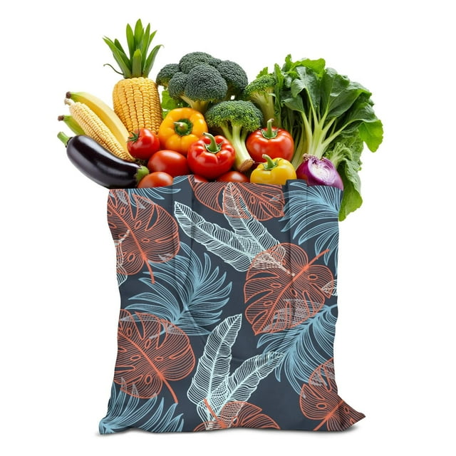 Fourre-tout en Toile Tropicale Rétro Esthétique, Sac Réutilisable Inspiré des Paumes pour Femmes, Sac à Main Léger et Écoresponsable pour la Plage et les Vacances