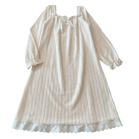 Womens Solid Flannel Nightdress Kawaii Girls Sleeping Dress Thicken Nightgowns Warm Homewear Soft Ladies Loungewear Sleepshirts