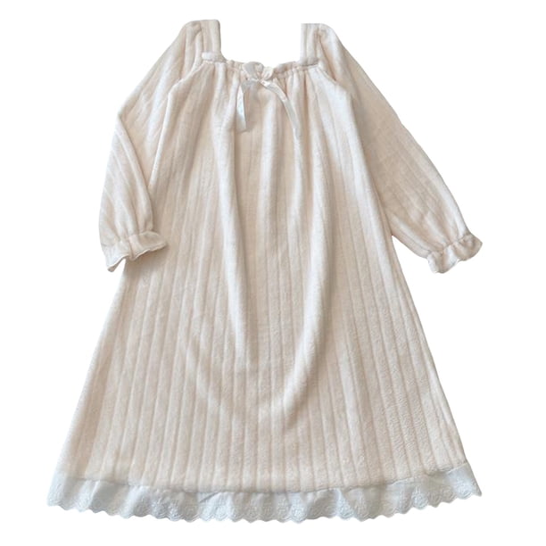 Camisón grueso de franela lisa para mujer: ropa de estar por casa que se pone por la cabeza, pijama suave y cálido para otoño/invierno