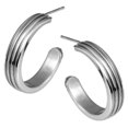 thumbnail image 1 of AAB Style ESS-138 Boucles d'Oreilles en Acier Inoxydable avec Motif Ondulé, 1 of 1