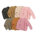 thumbnail image 3 of Styles I Love Unisex Baby Toddler Boys Girls Knitted Crewneck Long Sleeve Solid Pullover Sweater Autumn Winter Cozy Top (Khaki, 5T), 3 of 8