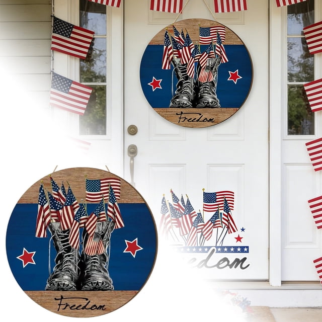 Tong “Patriotic Independence Day Wooden Door Sign Design For 4th Of July Celebrations Perfect Home Or Idea.”