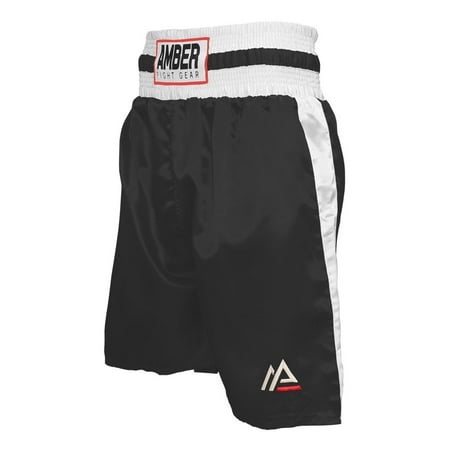 Amber Fight Gear Champion Pro Style Boxing Kickboxing Muay Thai MMA Training Gym Clothing Shorts Trunks Black