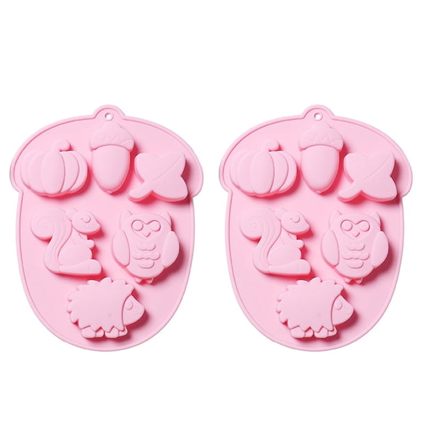 Molde para hornear de cocina, 6 moldes de silicona de dibujos animados, herramienta para hornear, molde para pastel, pudín, jabón hecho a mano con tema de cosecha de otoño de bellota