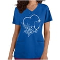 thumbnail image 2 of EGNMCR Hauts de Sarrau d'Infirmière pour Femmes Mode Décontractée Imprimé Uniforme de Travail Manches Courtes Col en V Blouse T-shirt de Travail avec Poches, Cadeaux pour Femmes, 2 of 4