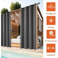 thumbnail image 3 of Topchances Indoor Outdoor Curtains, Waterproof Blackout Curtains for Patio Porch Pavilion Gazebo Weatherproof Wind Resistant, 1 Panel, 52'' W x 84'' L, Grey, 3 of 6