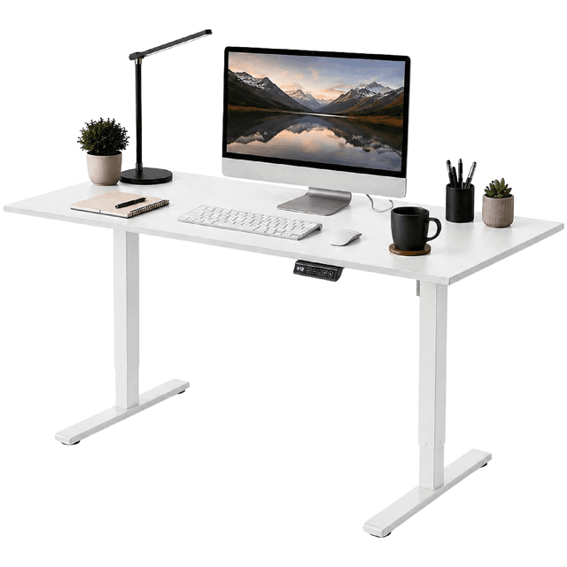 Escritorio Ajustable Titano Perspective Blanco 120 cm con Estructura Metálica