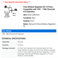 thumbnail image 2 of Front Window Regulator Kit 10 Piece - Compatible with 1981 - 1986 Chevy K10 Suburban 1982 1983 1984 1985, 2 of 2