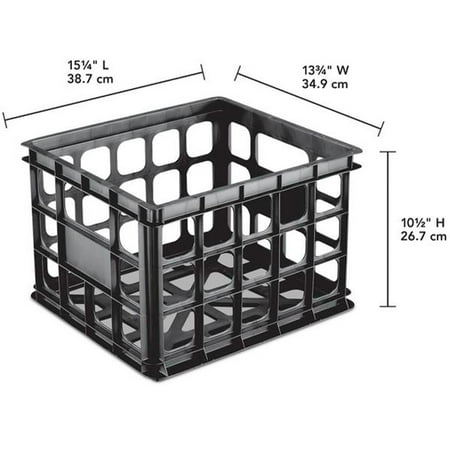 Sterilite - Plastic Storage Box Milk Crate Containers Home (6 Pack)