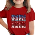 thumbnail image 1 of Zpanxa T-Shirts d'Été pour Filles Imprimé de la Fête de l'Indépendance Col Rond Manches Courtes Haut Polyester Spandex 3-4 Ans, 1 of 6