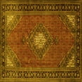thumbnail image 1 of Ahgly Company Machine Washable Indoor Square Medallion Yellow Traditional Area Rugs, 5' Square, 1 of 4